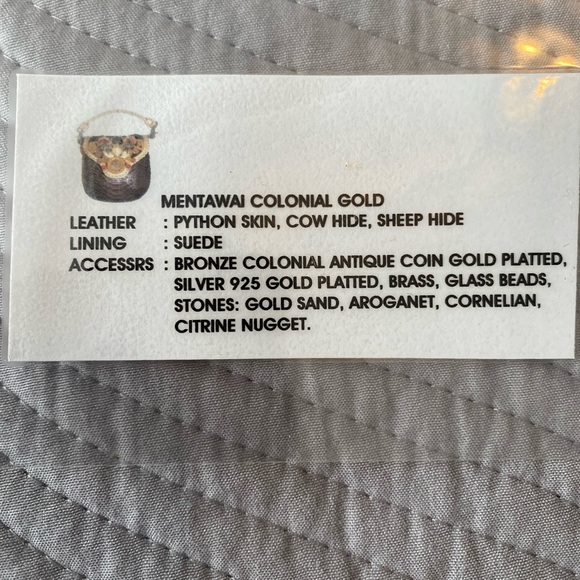 Python Sabbatha Rahzuardi 'MENTAWAI COLONIAL GOLD' genuine couture bag OOAK - Picture 13 of 13